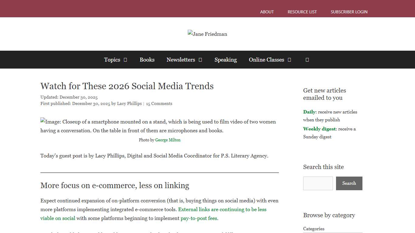 Watch for These 2026 Social Media Trends Jane Friedman